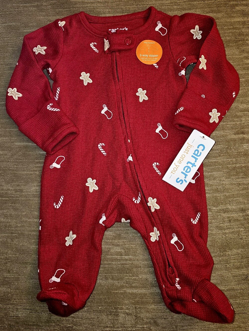 NWT Carter's Holiday Gingerbread Footed Pajamas Sleep n' Play – Newborn